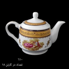 چینی پردیس کاشان لمونژ طلایی قوری